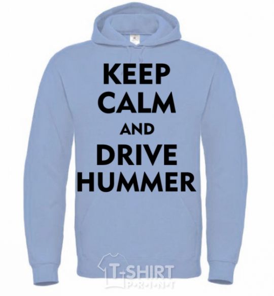 Men`s hoodie Drive Hummer sky-blue фото