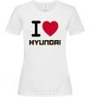 Women's T-shirt Love Hyundai White фото