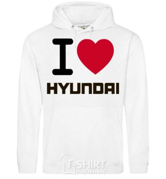 Men`s hoodie Love Hyundai White фото