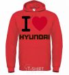 Men`s hoodie Love Hyundai bright-red фото