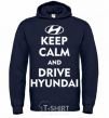 Men`s hoodie Love Hyundai navy-blue фото