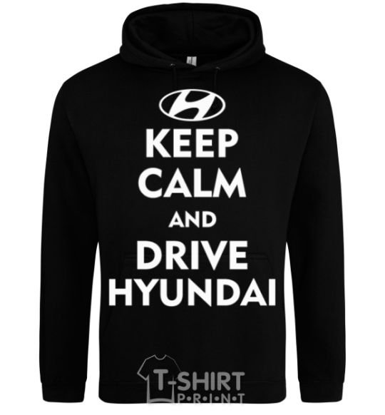 Мужская толстовка (худи) Love Hyundai Черный фото