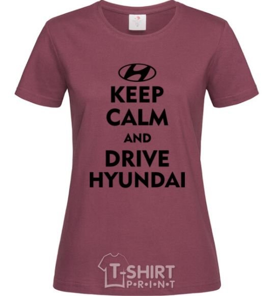 Women's T-shirt Drive Hyundai burgundy фото