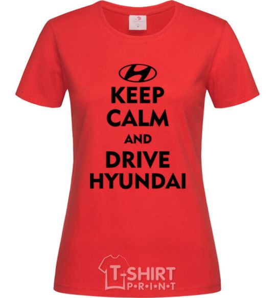 Women's T-shirt Drive Hyundai red фото