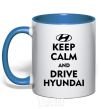 Mug with a colored handle Drive Hyundai royal-blue фото