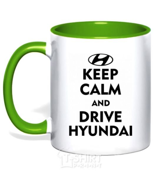 Mug with a colored handle Drive Hyundai kelly-green фото