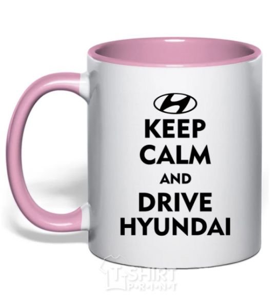 Mug with a colored handle Drive Hyundai light-pink фото