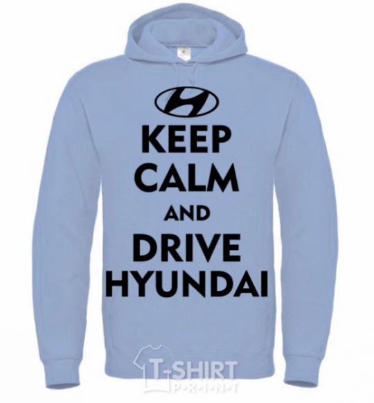 Men`s hoodie Drive Hyundai sky-blue фото