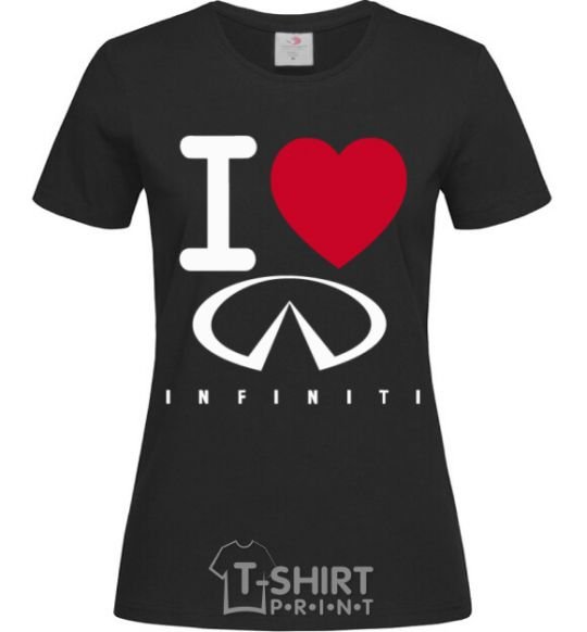 Женская футболка I Love Infiniti Черный фото