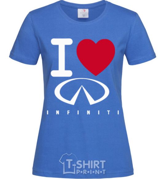 Женская футболка I Love Infiniti Ярко-синий фото
