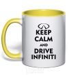 Mug with a colored handle Drive Infiniti yellow фото