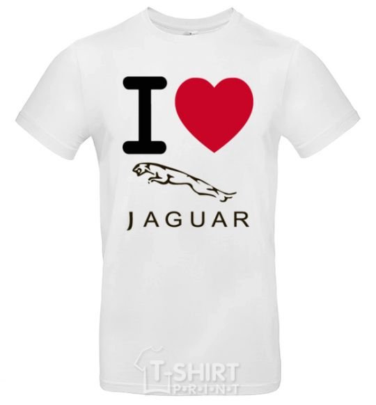 Мужская футболка I Love Jaguar Белый фото