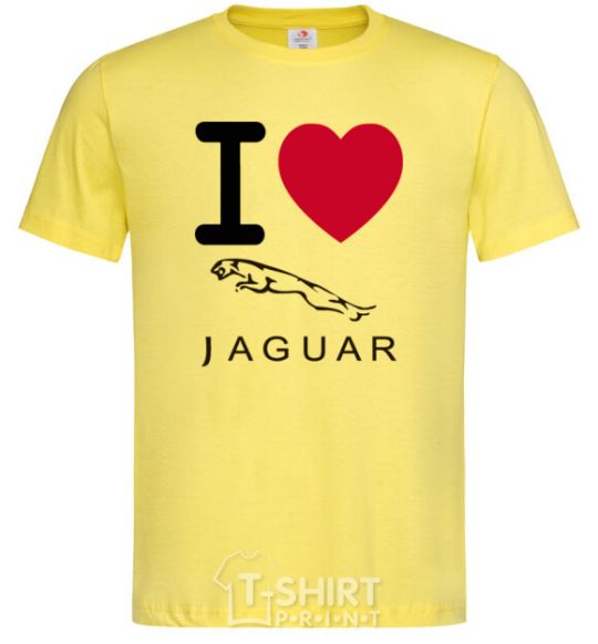Мужская футболка I Love Jaguar Лимонный фото