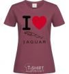 Женская футболка I Love Jaguar Бордовый фото