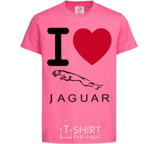 Kids T-shirt I Love Jaguar heliconia фото