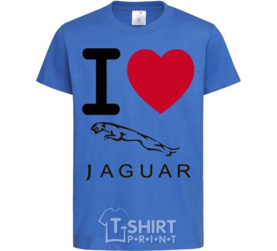 Kids T-shirt I Love Jaguar royal-blue фото
