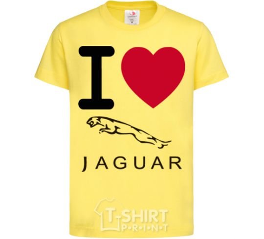 Kids T-shirt I Love Jaguar cornsilk фото