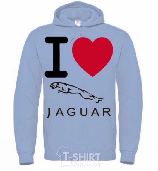 Мужская толстовка (худи) I Love Jaguar Голубой фото