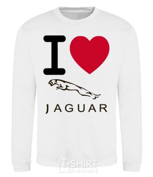 Свитшот I Love Jaguar Белый фото