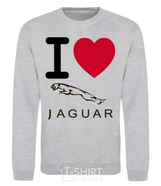 Свитшот I Love Jaguar Серый меланж фото