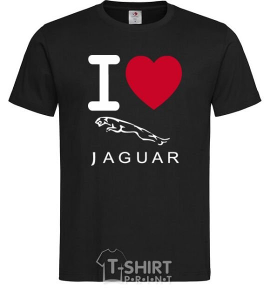Мужская футболка I Love Jaguar Черный фото