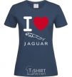 Женская футболка I Love Jaguar Темно-синий фото
