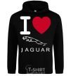 Мужская толстовка (худи) I Love Jaguar Черный фото