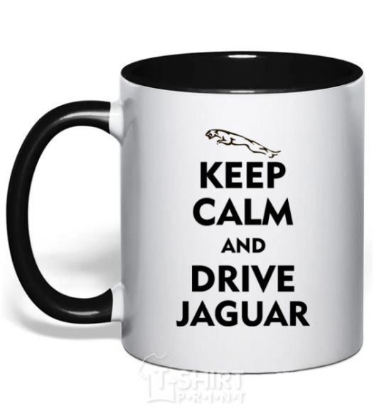 Mug with a colored handle Drive Jaguar black фото