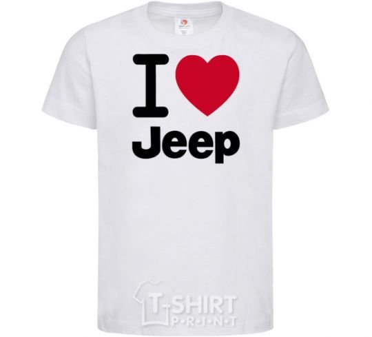 Детская футболка I Love Jeep Белый фото