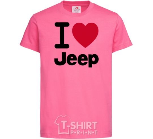 Kids T-shirt I Love Jeep heliconia фото