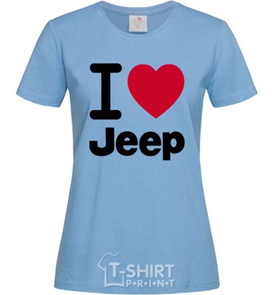 Женская футболка I Love Jeep Голубой фото