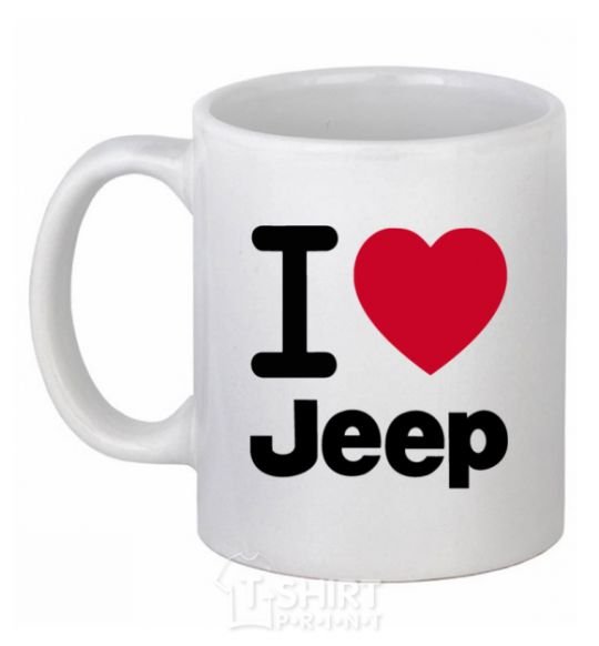 Ceramic mug I Love Jeep White фото