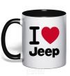 Mug with a colored handle I Love Jeep black фото