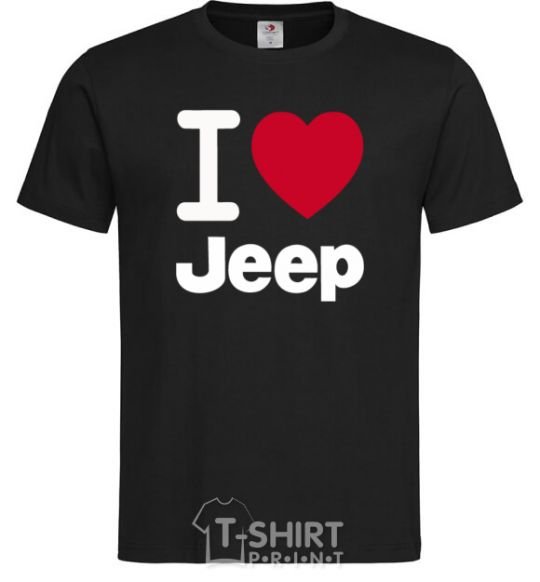 Мужская футболка I Love Jeep Черный фото