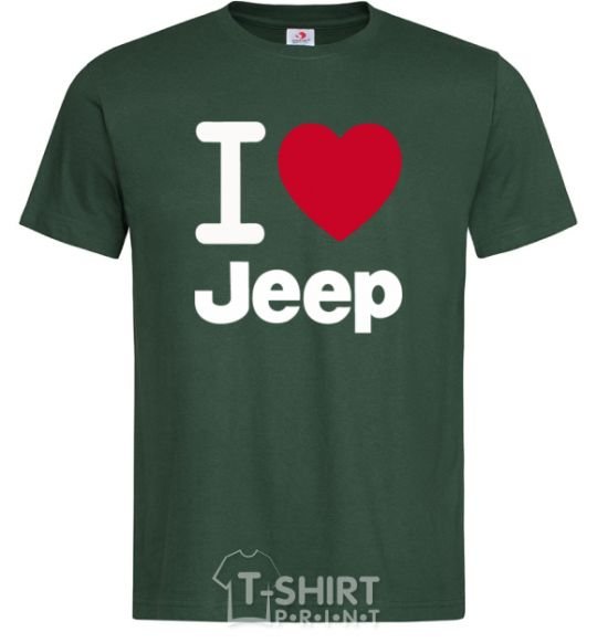 Мужская футболка I Love Jeep Темно-зеленый фото