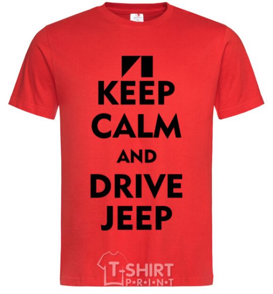 Men's T-Shirt Drive Jeep red фото