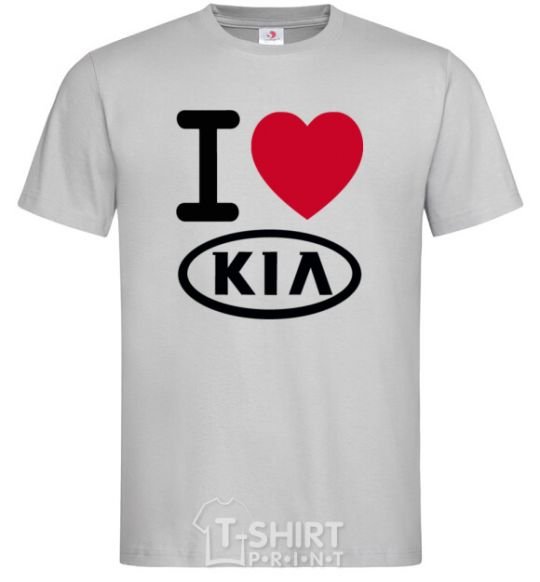 Men's T-Shirt I Love Kia grey фото