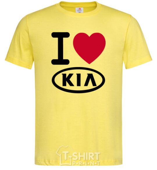 Men's T-Shirt I Love Kia cornsilk фото