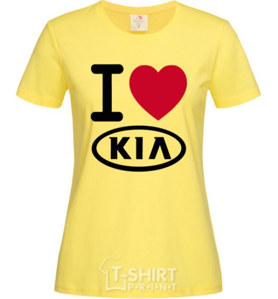 Women's T-shirt I Love Kia cornsilk фото