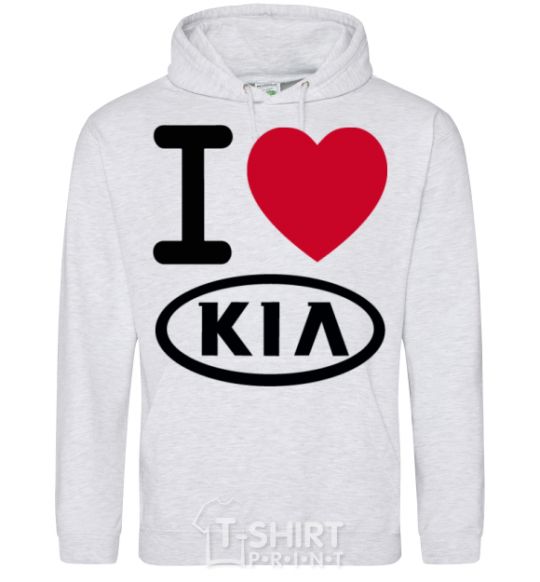 Men`s hoodie I Love Kia sport-grey фото