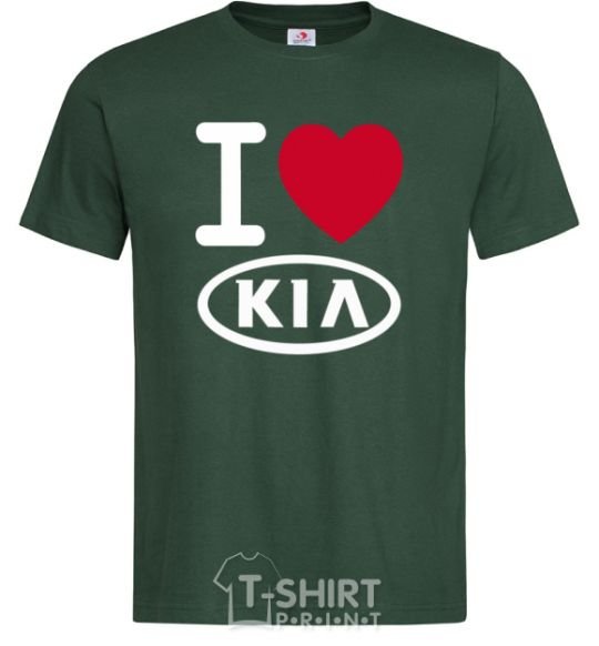 Men's T-Shirt I Love Kia bottle-green фото