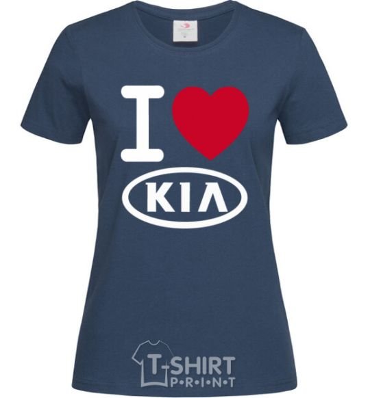 Women's T-shirt I Love Kia navy-blue фото