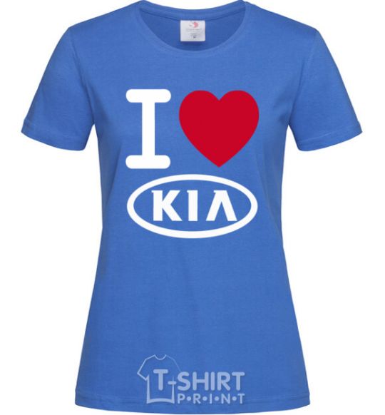Women's T-shirt I Love Kia royal-blue фото
