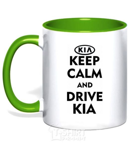 Mug with a colored handle Drive Kia kelly-green фото