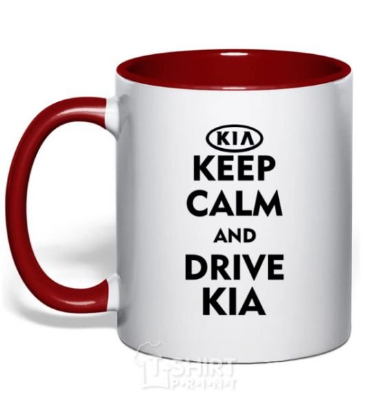 Mug with a colored handle Drive Kia red фото
