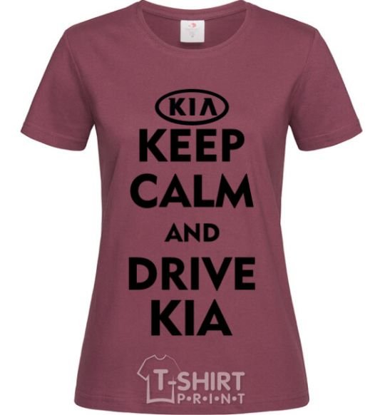 Women's T-shirt Drive Kia burgundy фото