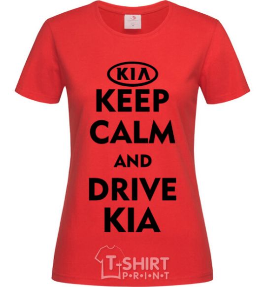 Women's T-shirt Drive Kia red фото