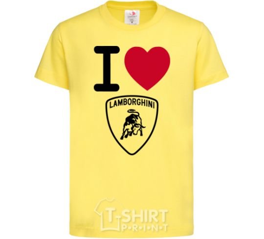 Kids T-shirt I Love Lamborghini cornsilk фото