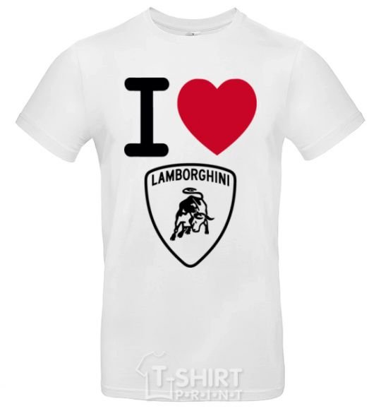 Men's T-Shirt I Love Lamborghini White фото