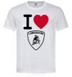 Мужская футболка I Love Lamborghini Белый фото